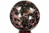 Polished Rhodonite Sphere - Madagascar #96200-1